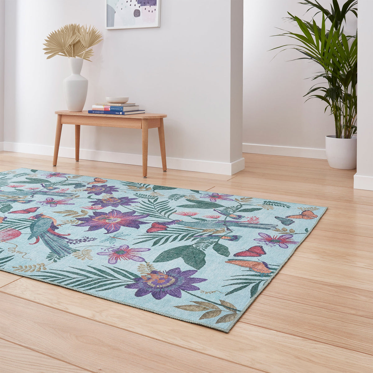 Amaya Tropical Birds Washable Rug