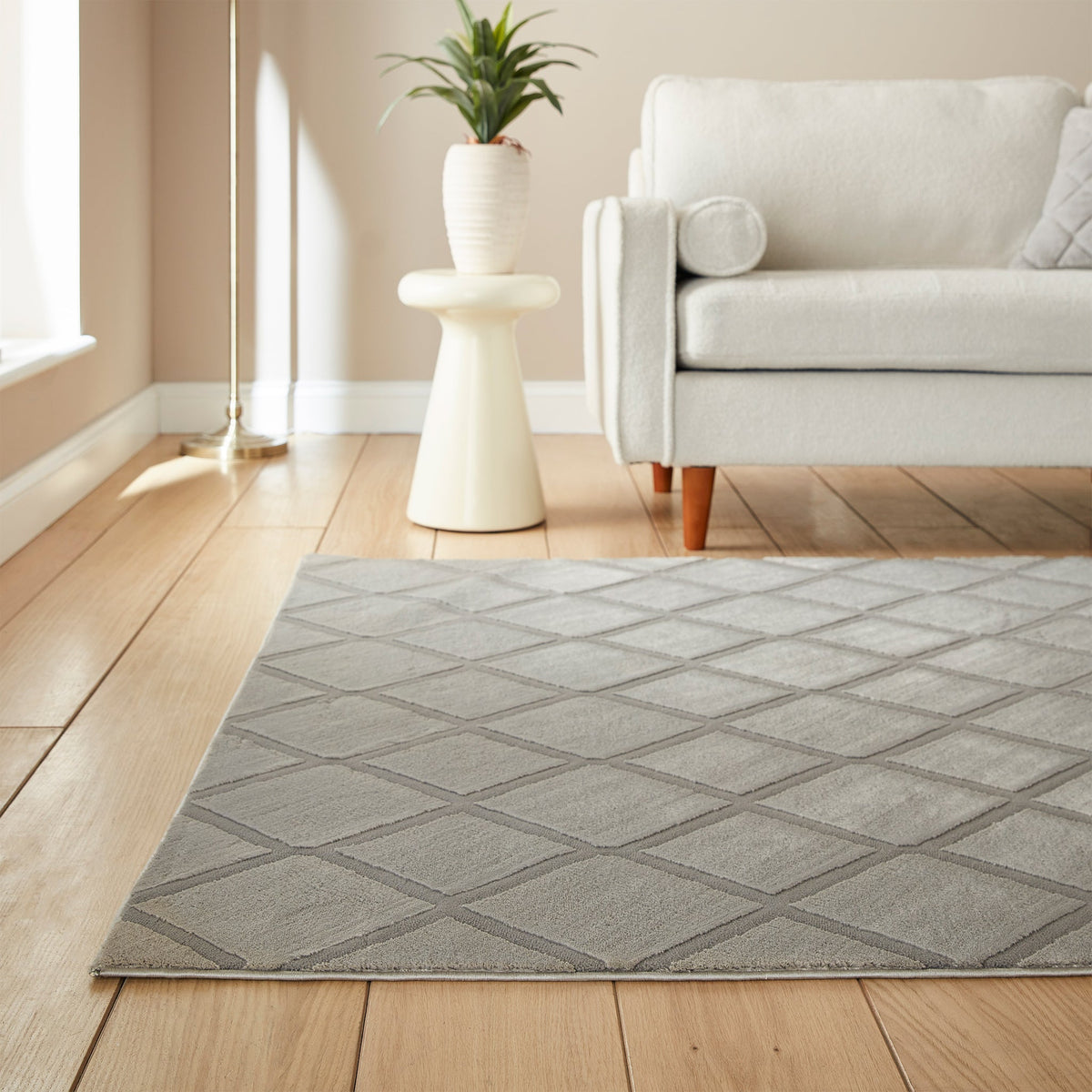 Cosy Diamond Washable Rug