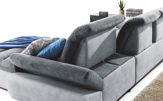 Roman Corner Sofa Bed Malia Asphalt / Eco-letaher Light Mint Fast Delivery - Msofas LTD