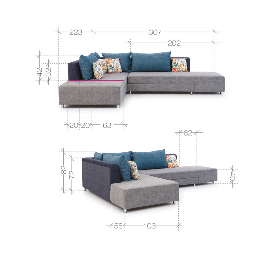 Split Corner Sofa Bed