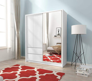 Sara 150 Wardrobe with Mirror - Msofas LTD