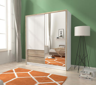 Sara 180 Wardrobe with Mirror - Msofas LTD