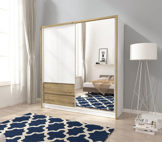 Sara 200 Wardrobe with Mirror - Msofas LTD