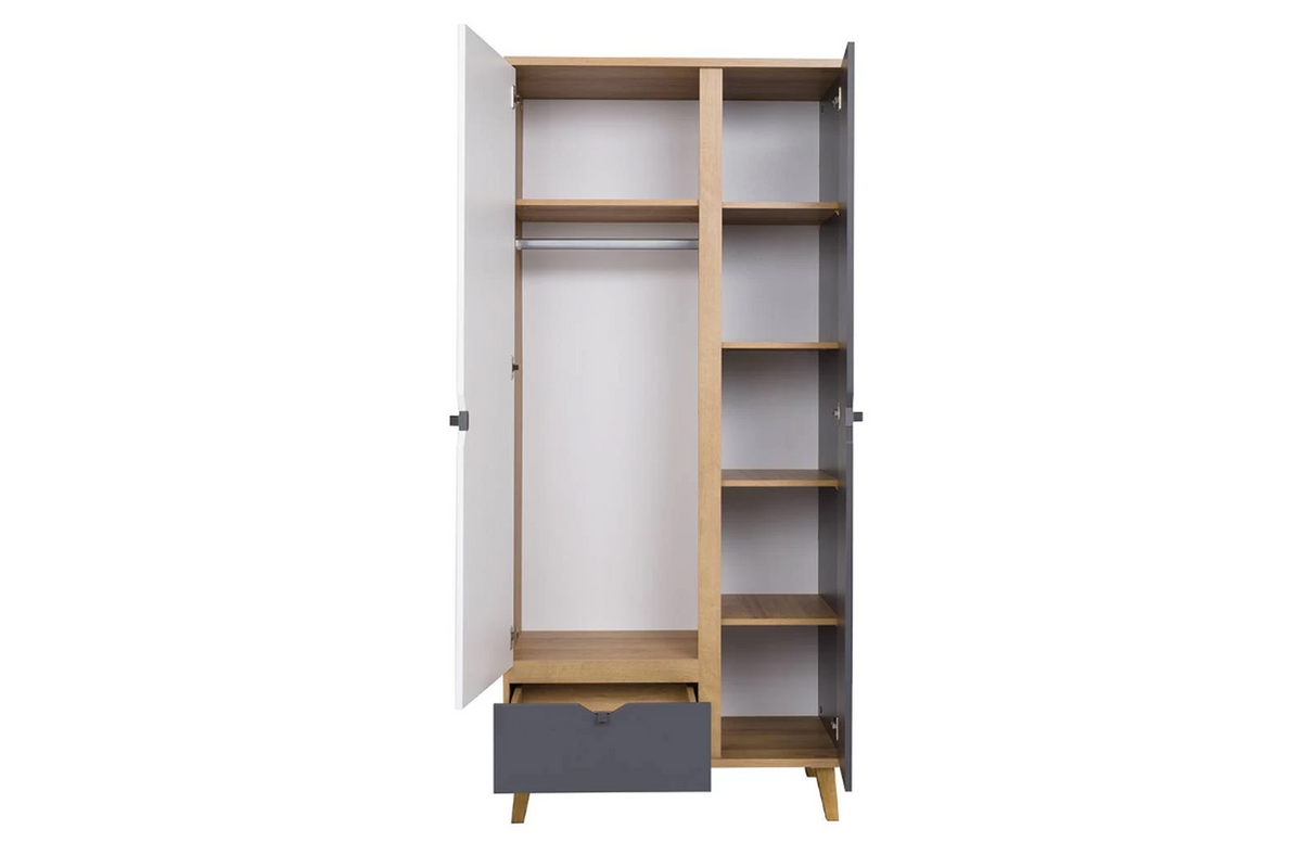 Memone White Oak Wardrobe 90