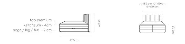 Bed Minola dimensions