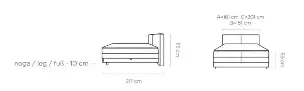 Bed Nebia dimensions