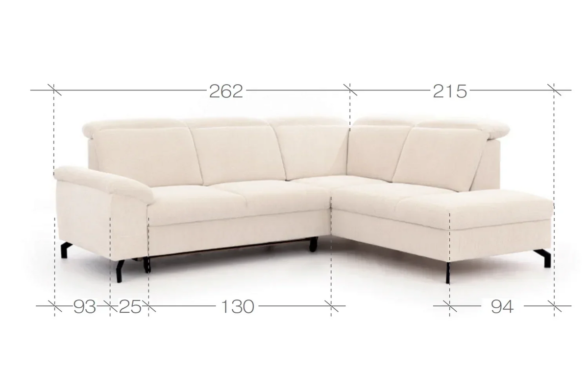Caneli Express Delivery Corner Sofa Bed With Storage Malia Cream