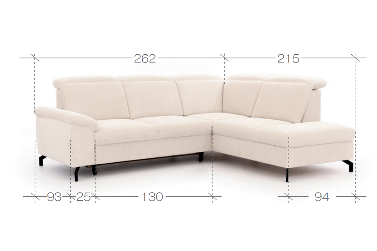 Caneli Express Delivery Corner Sofa Bed With Storage Malia Cream