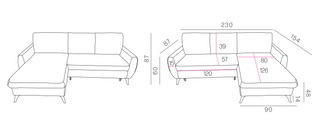Leni Corner Sofa Bed with Storage