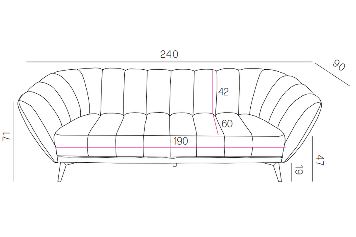 Valetti 3 Seater Sofa