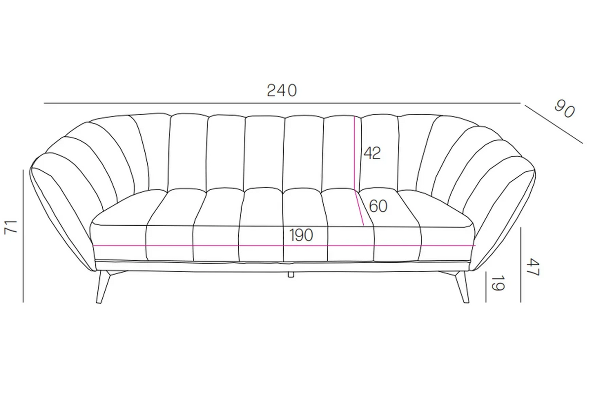 Valetti 3 Seater Sofa
