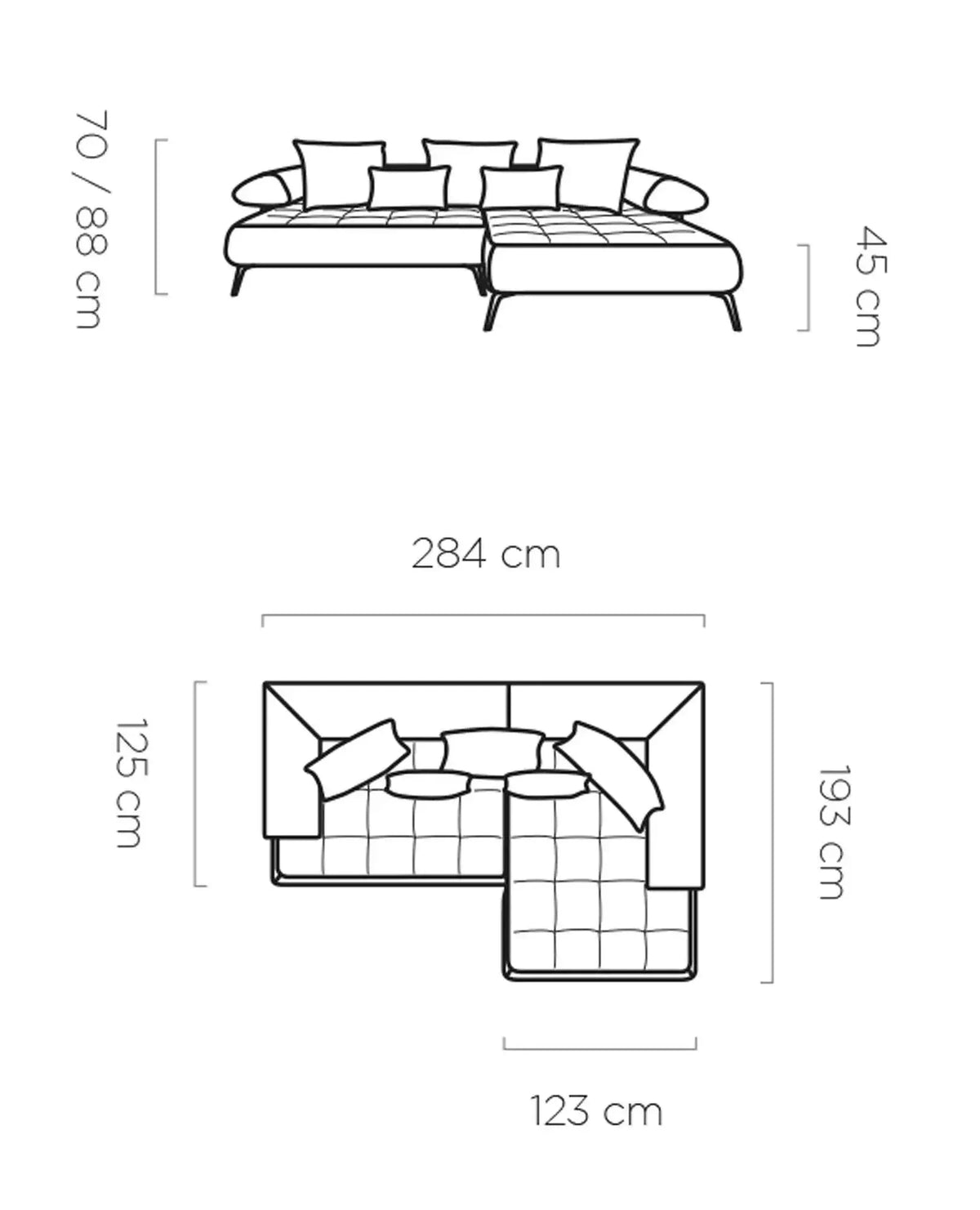 Seledo Mini Corner Sofa Relax dimensions