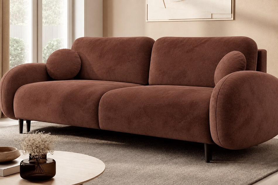 Soft Express Delivery 3 Seater Sofa Bed With Storage Kronos 28 Chestnut VELVET