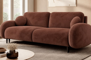 Soft Express Delivery 3 Seater Sofa Bed With Storage Kronos 28 Chestnut VELVET