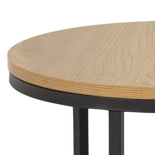 Spiro Express Delivery Round Coffee Table Set with Oak Top & Black Legs