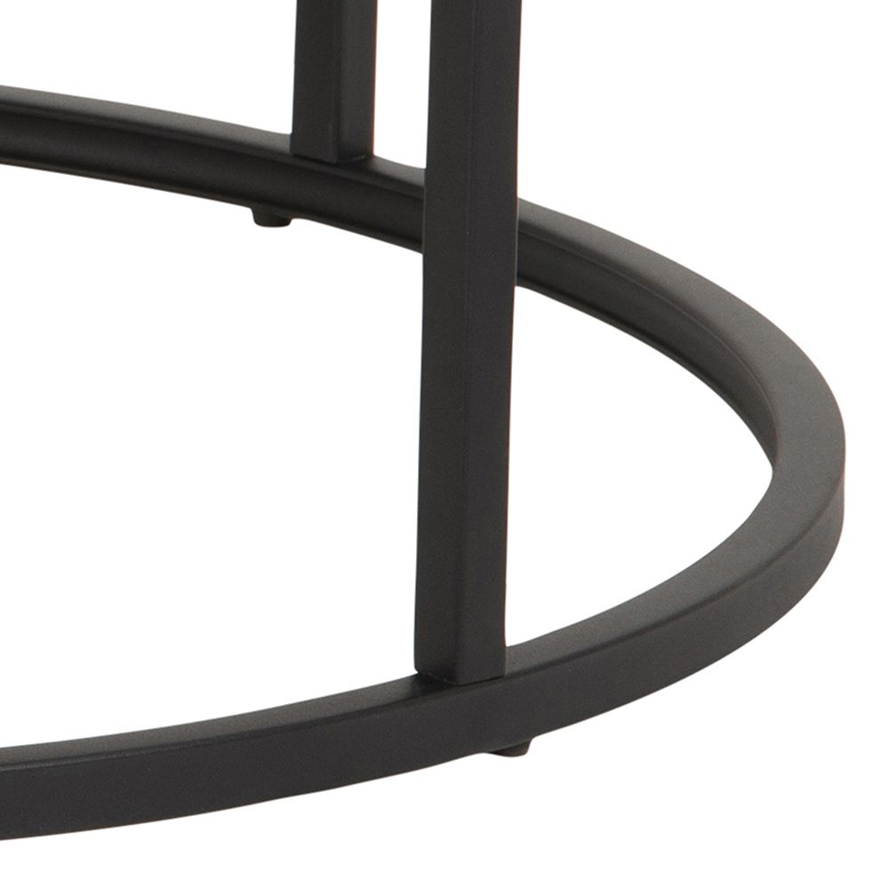 Spiro Express Delivery Round Coffee Table Set with Oak Top & Black Legs