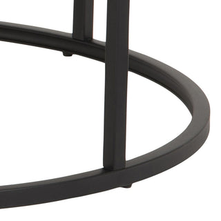 Spiro Express Delivery Round Coffee Table Set with Oak Top & Black Legs