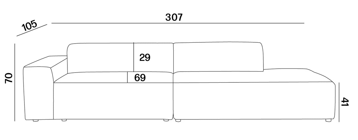 Zeus I 3 Seater Sofa dimensions