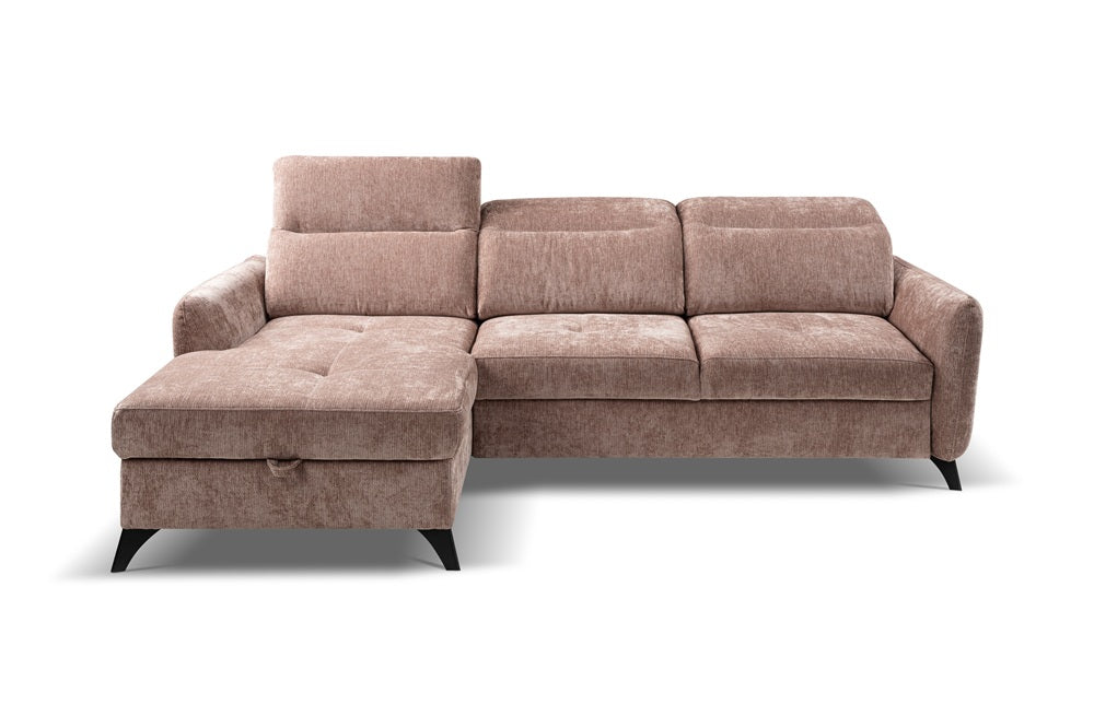 Narożna sofa z funkcją spania Mario z pojemnikiem na pościel