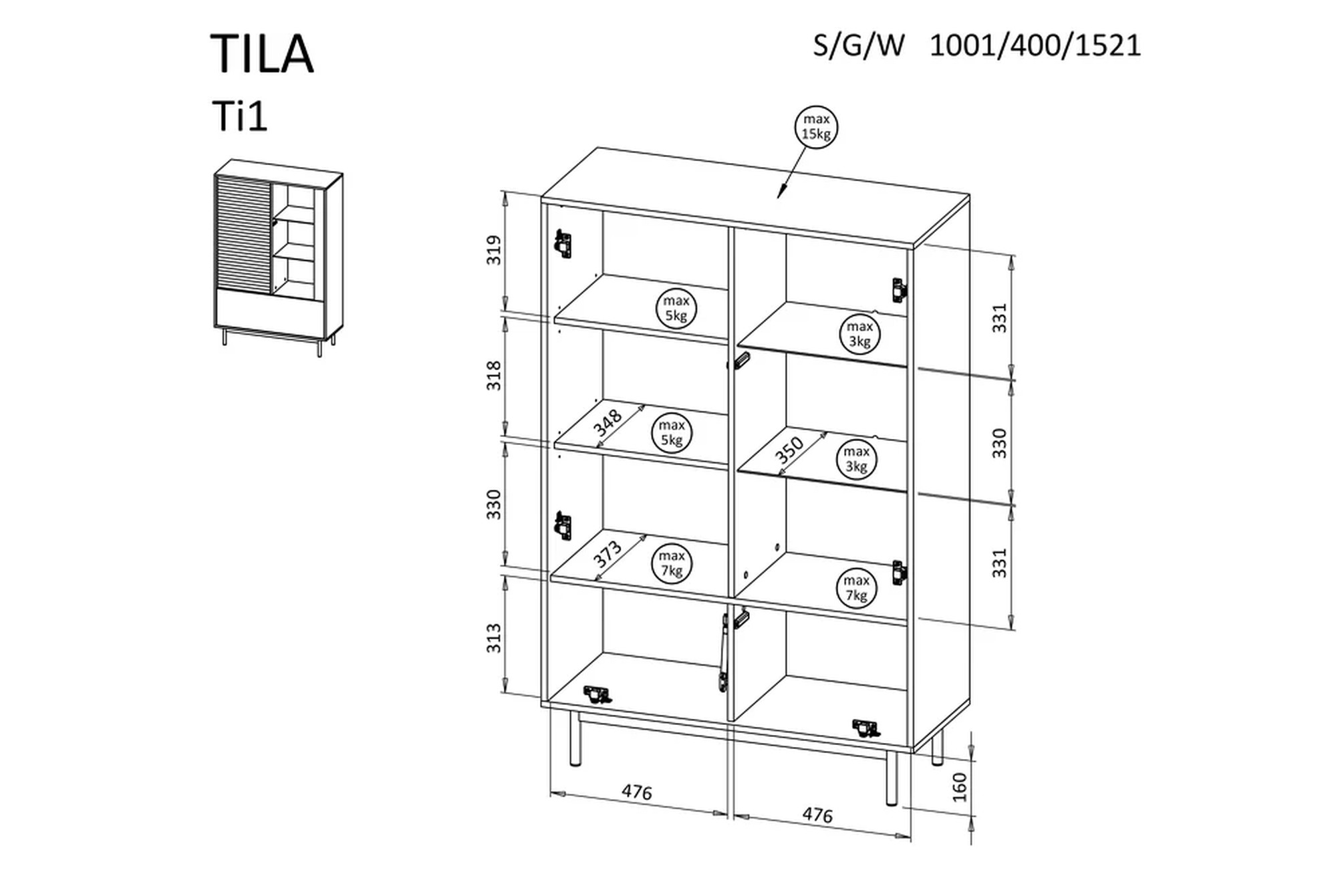 Tila Ti1 Display Cabinet