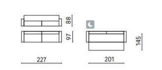 Timo 2 Seater Sofa Bed dimensions