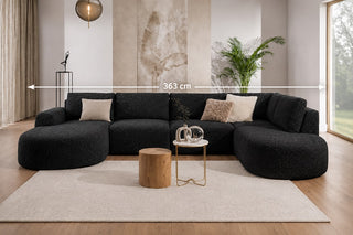 Tomino U Shape Corner Sofa Monet Anthracite Steel CLEARANCE