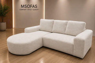 Ex-Display Tomino Corner Sofa Conti Boucle Pearl
