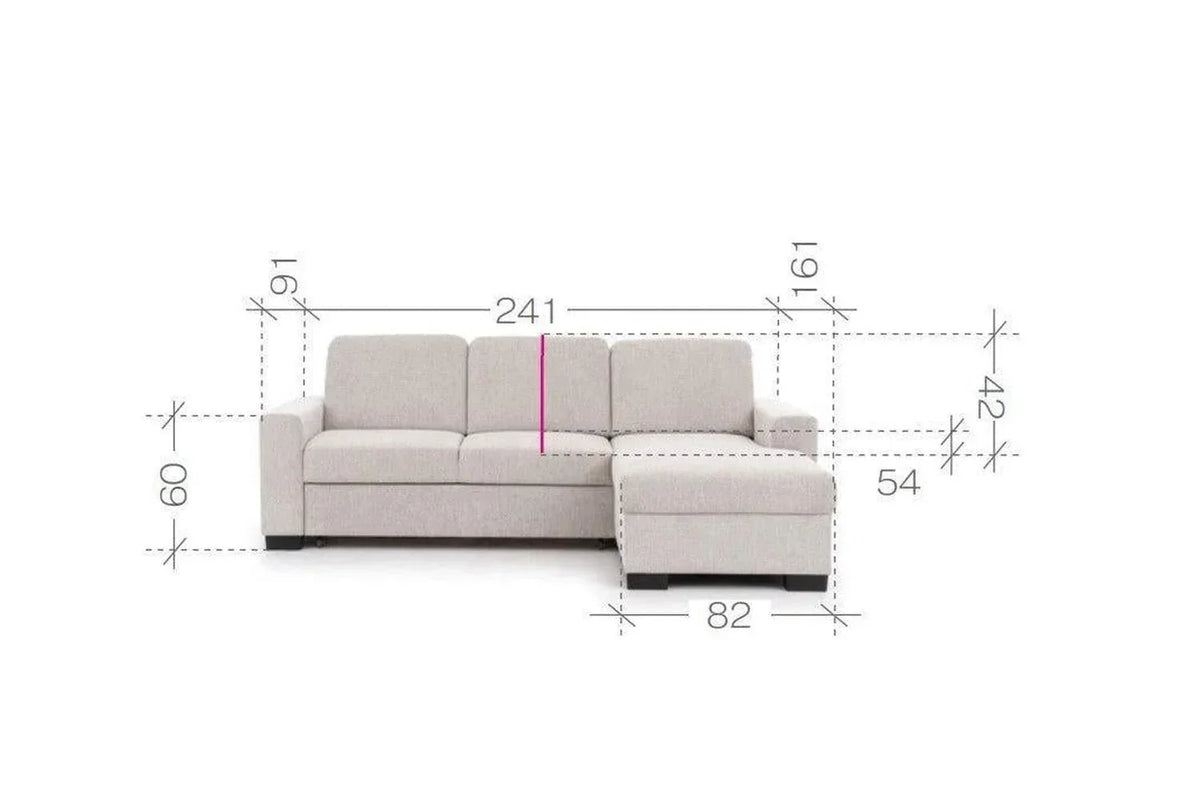 Torentino Corner Sofa Bed dimensions