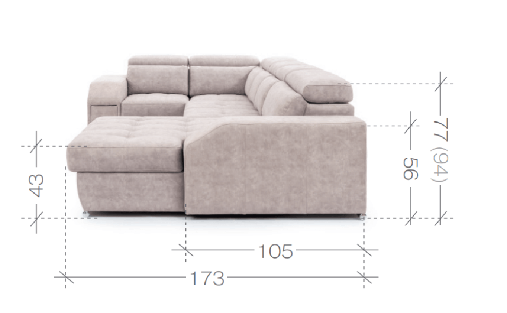 Tulon U Corner Sofa Bed