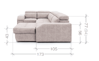 Tulon U Shape Corner Sofa Bed - Msofas LTD