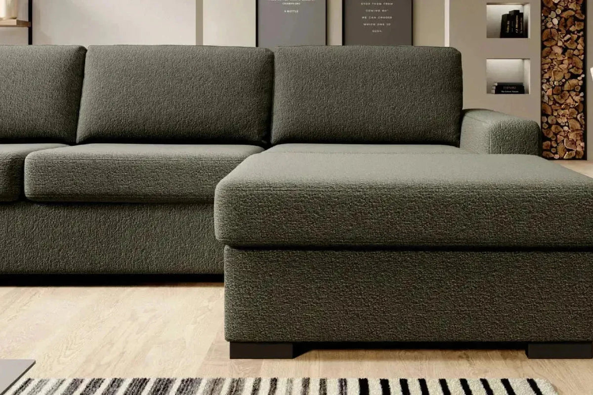 Vanilla Corner Sofa Bed With Storage