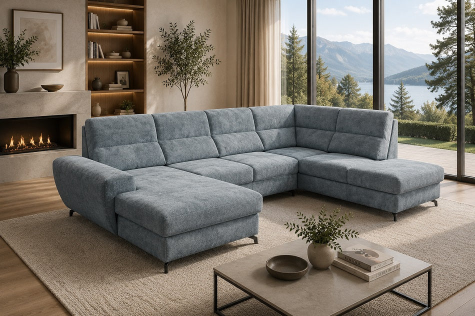 Valencia U-Shape Corner Sofa Bed With Storage