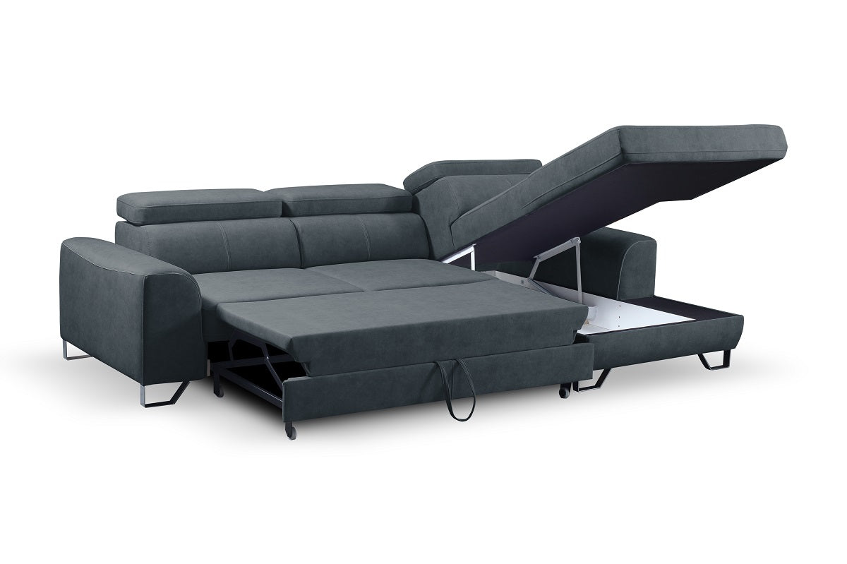 Asto Corner Sofa Bed Vera Dark Grey FAST DELIVERY 