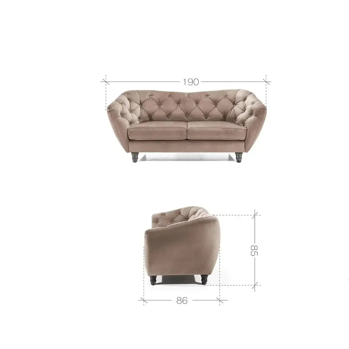Venice 2 Seater Sofa dimensions