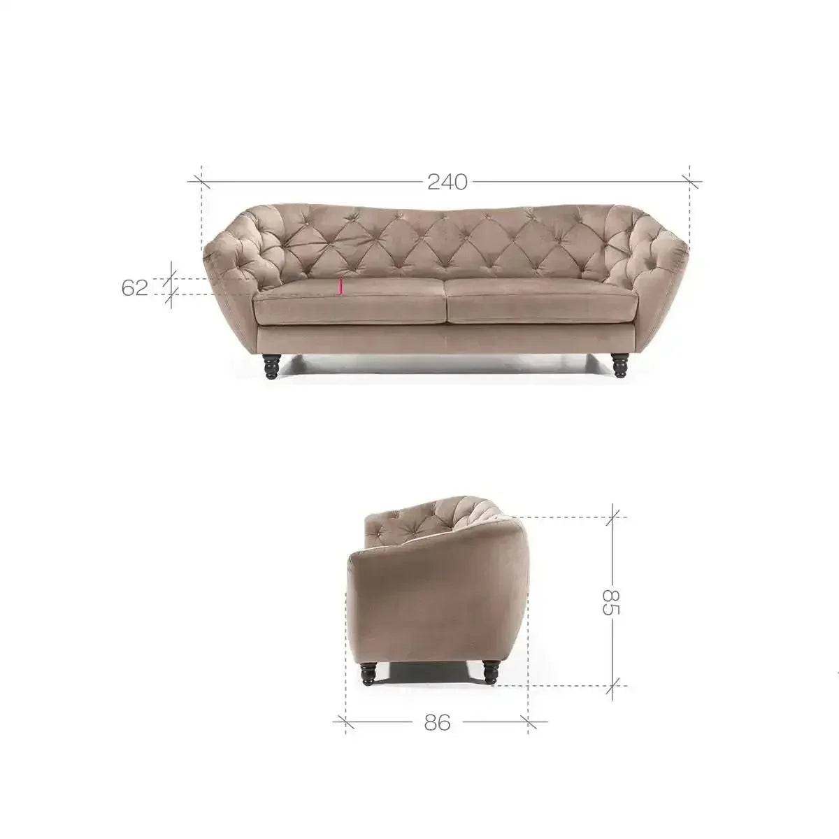 Venice 3 Seater Sofa dimensions