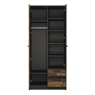 Brooklyn 2 Door Wardrobe with 2 Drawers - Msofas LTD