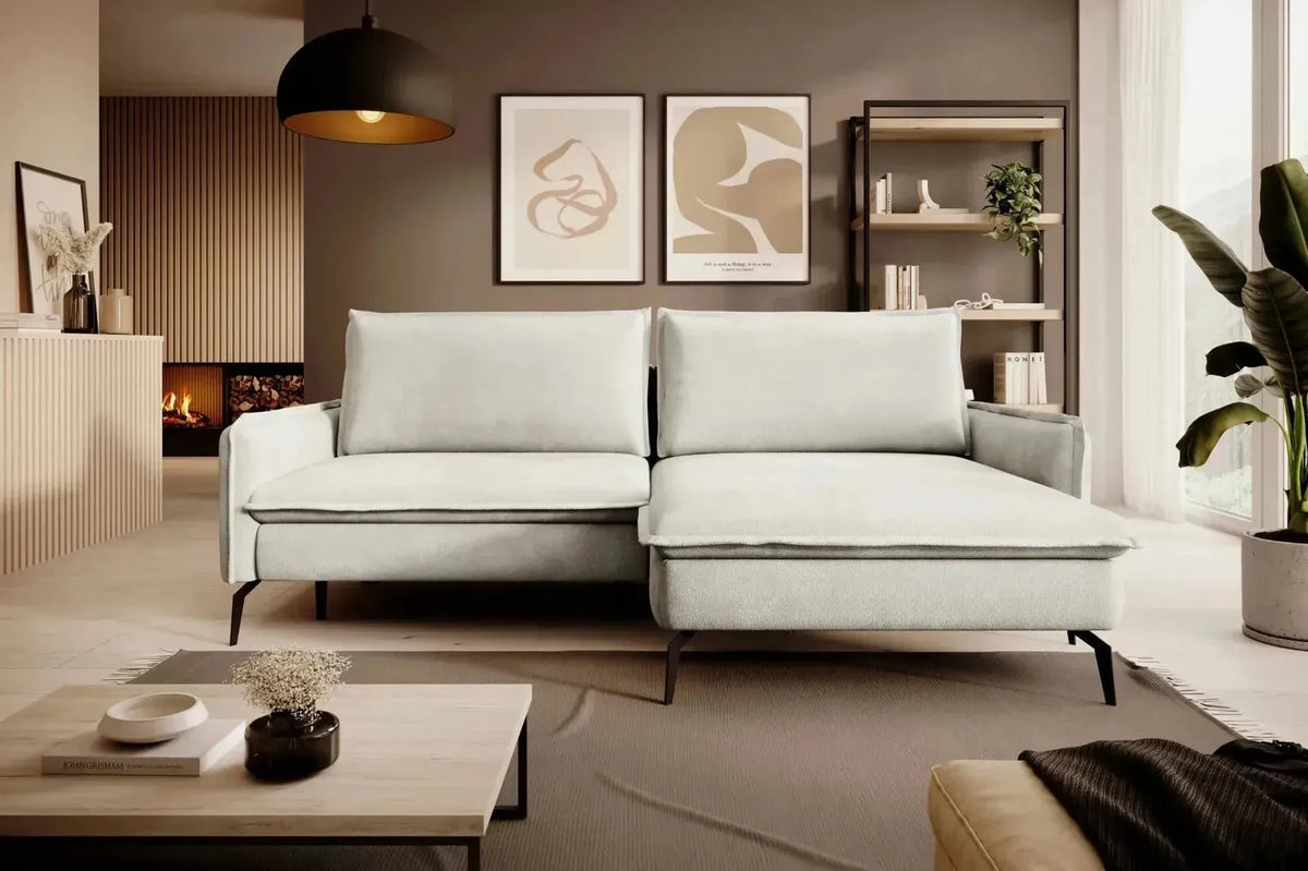 Glossy Corner Sofa Bed With Storage