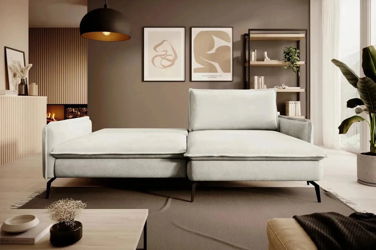 Glossy Corner Sofa Bed With Storage