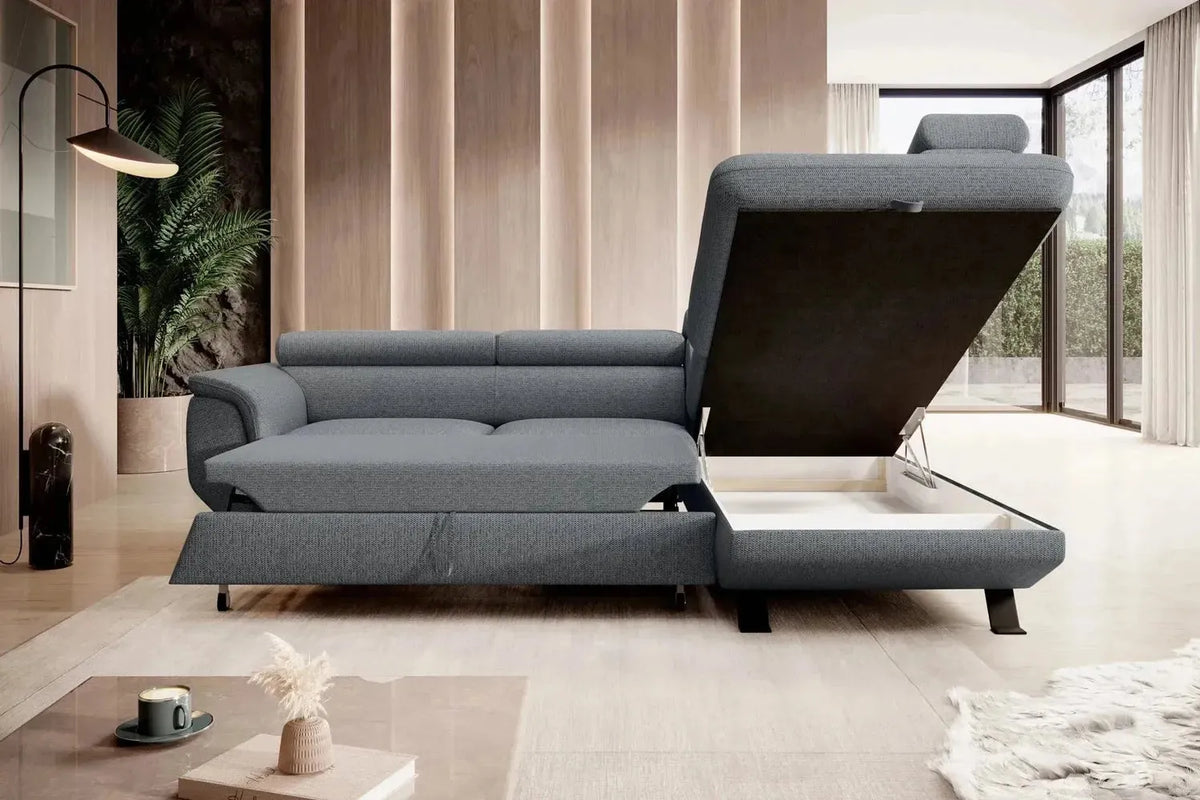 Raven L Corner Sofa Bed With Storage