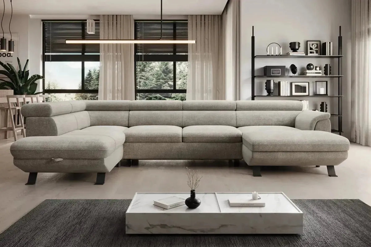 Raven Xl U Shape Corner Sofa Bed With Storage