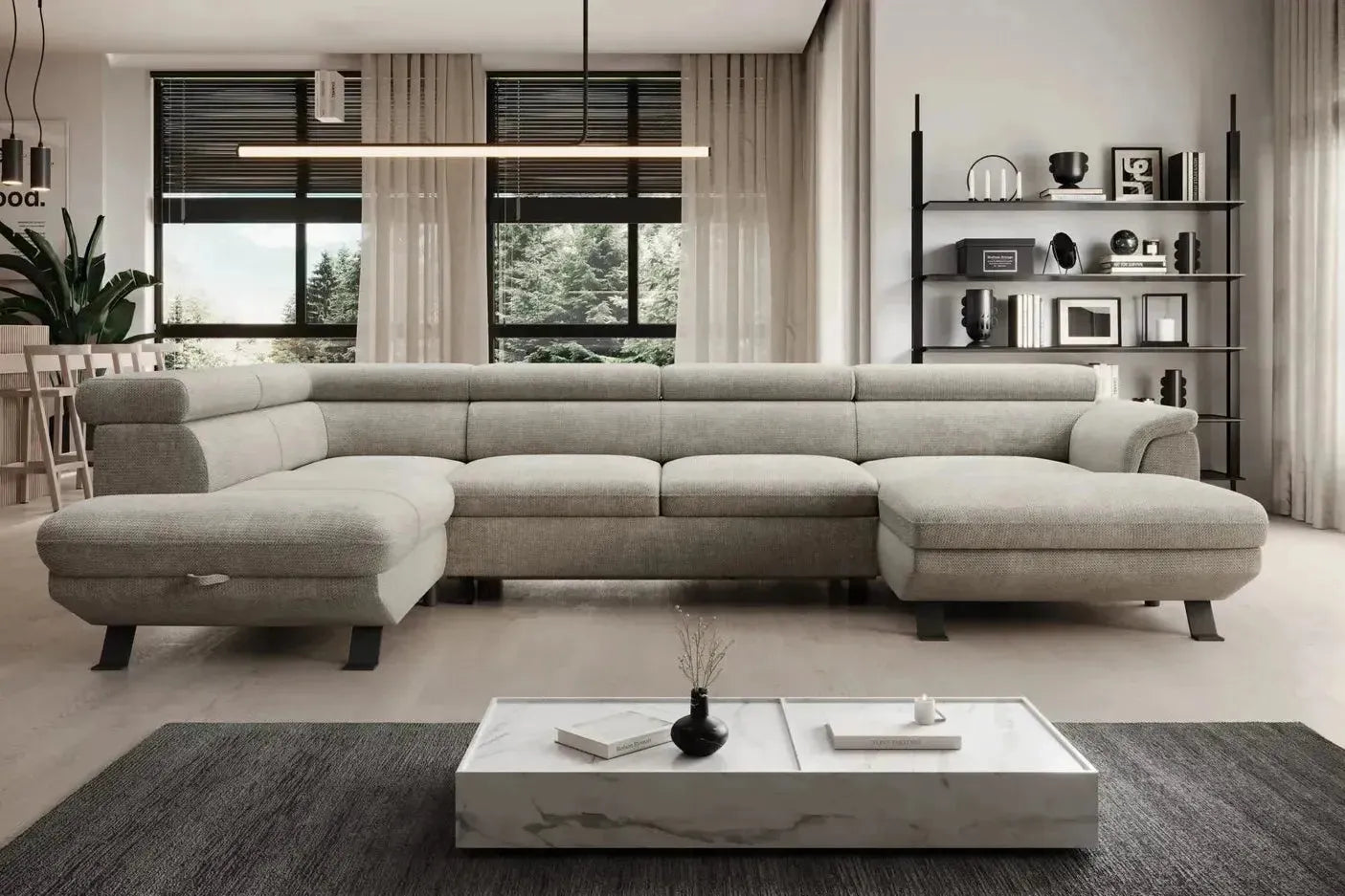 Raven Xl U Shape Corner Sofa Bed With Storage