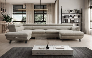 Raven XL U Shape Corner Sofa Bed with Storage