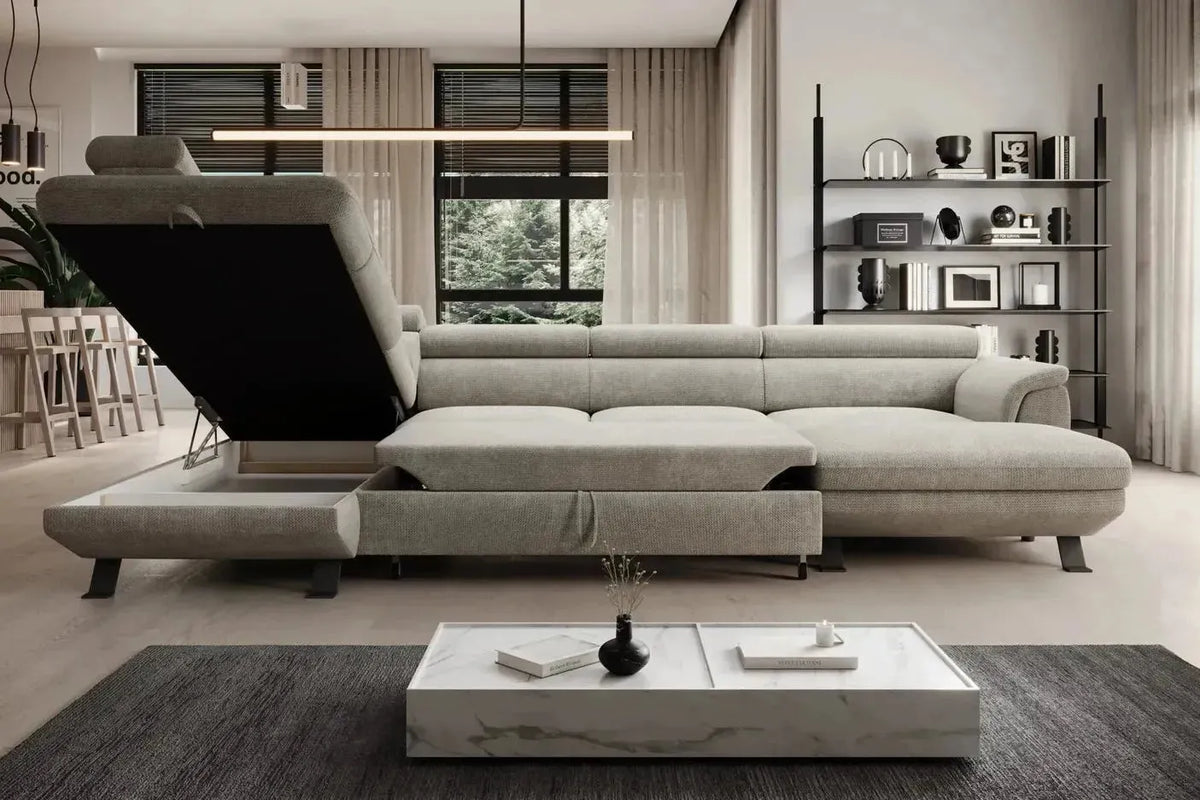 Raven Xl U Shape Corner Sofa Bed With Storage