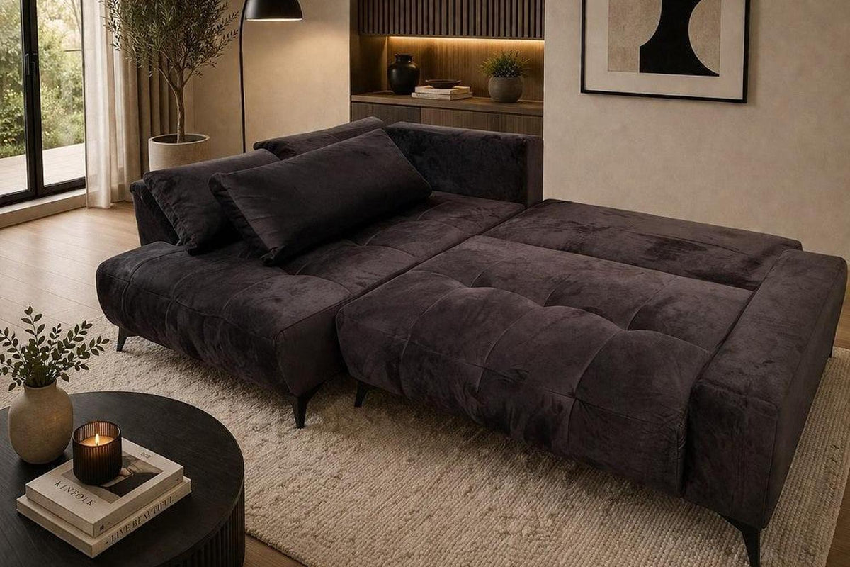 Ex-Display Mauro Corner Sofa Bed With Storage Monolith 29