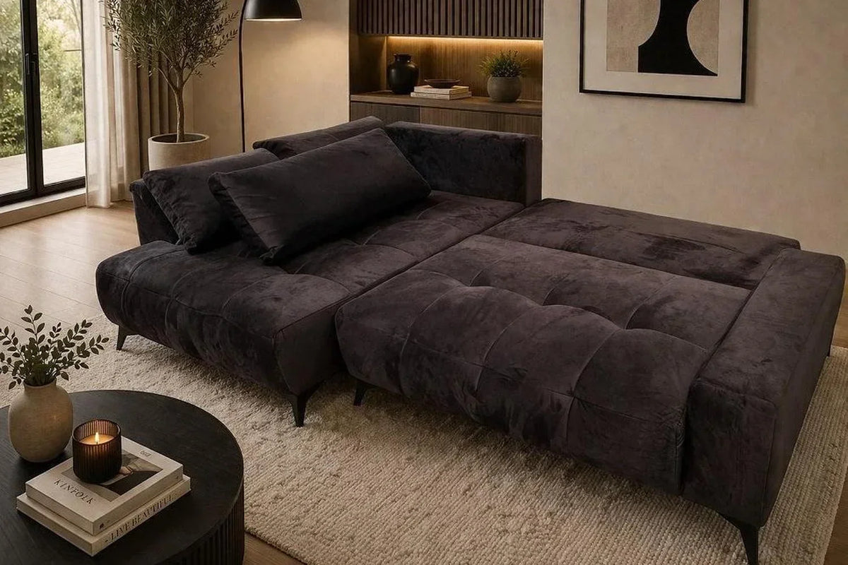 Ex-Display Mauro Corner Sofa Bed With Storage Monolith 29