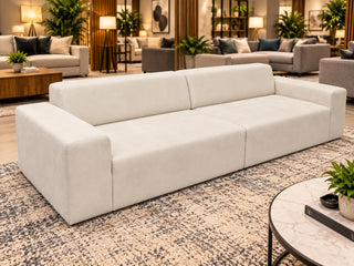Ex-Display Zeus II 3-seater Sofa Matt Velvet Malia Cream