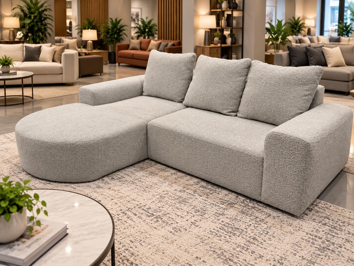 Ex-Display Ares Corner Sofa Express Delivery Conti Boucle Taupe