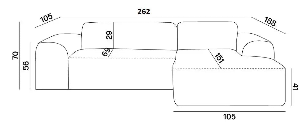 Zeus Corner Sofa Bed With Storage dimensions
