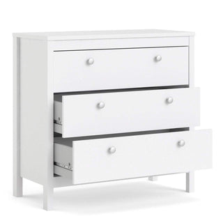 Madrid Chest 3 Drawers in White - Msofas LTD