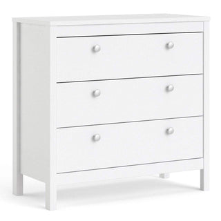 Madrid Chest 3 Drawers in White - Msofas LTD